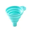 Embudo de silicona plegable, mini embudo portátil para aceite con orificio para colgar. - Azul