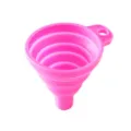 Embudo de silicona plegable rosa herramienta de dispensación de líquido de aceite de cocina - Rosa