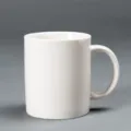Simple white ceramic coffee mug for office and home use, classic daily drinkware cup. - 301-400ml / Glossy White
