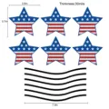 US Onafhankelijkheidsdag Ster Magnetische Reflecterende Autosticker Koelkast DIY Decor - 6 Sterren + 6 Lijnen