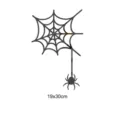 Detail view of the Halloween spider web acrylic mirror wall sticker for spooky party decor. - JM914: Spider Web