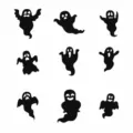 Halloween ghost acrylic mirror wall sticker 3D self-adhesive spooky decor for party bar. - JM901: Ghost / Silver