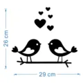 Valentine's Day bird heart acrylic mirror wall sticker self adhesive home decor decal - Bird Style(JM616) / Red