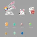 Easter bunny and colorful egg magnetic fridge stickers set, cute holiday wall decor. - CT021