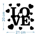 Acrylic LOVE wall sticker with cute heart design, perfect for Valentine's Day home decor. - LOVE Style(JM617) / Red