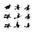 Halloween witch acrylic mirror wall sticker set, spooky party DIY home decor decals. - JM905: Witch