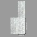 Frosted static window film with elegant white lace and stone texture pattern, 43x100cm. - SWBL035 (Stone Texture Lace) / 43x100cm