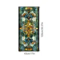 Glas in lood raamfolie paleis stijl decoratieve privacy sticker 43x100cm interieur - SWBL078: Dubbelzijdige kleurrijke glasstickers met steenpatroon