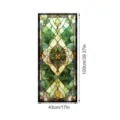 Glas-in-lood raamfolie, tovenaar hofstijl decoratieve sticker, 100x43cm huisdecoratie. - SWBL079: Dubbelzijdige kleurrijke glasstickers met steenpatroon