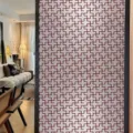 Geometrisch patroon matglas raamfolie voor privacy, statische decoratieve glassticker - BL388