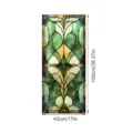 Detail van raamsticker met gebrandschilderd glas en prachtige retro Europese patronen. - SWBL080: Dubbelzijdige kleurrijke glasstickers met steenpatroon