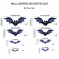 Halloween set di pipistrelli magnetici 28 pz adesivi per auto garage frigorifero. - 28 PEZZI / Nero
