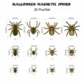 Halloween ensemble d'araignees magnetiques 20pcs tableau des tailles autocollants - Style CT080