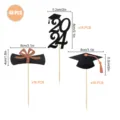 Glitter graduation cake topper set with dimensions, perfect for graduation party cupcakes. - DGC001 (48 Pcs) Glitter Rose Gold + Charcoal Black / 2026 Style