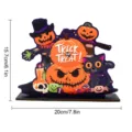 Halloween Ξύλινη Επιτραπέζια Πινακίδα Κολοκύθα Μαύρη Γάτα Διακόσμηση Γραφείου Πάρτι - Ξύλινη Επιτραπέζια Παρουσίαση 5mm