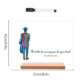 Acryl afstudeertafelbord met houten basis en stift, aanpasbaar dry-erase bord decor 21x15cm - BT017 - horizontaal / Houten Voet + Zwarte Stift