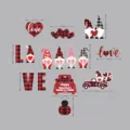Autocollant magnétique Saint-Valentin camion rouge gnome cœur réfrigérateur garage 01 - CT045