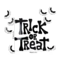 Halloween acrylic mirror wall stickers trick treat bats set removable home decor 40cm - Letter and Bat Combination / Black