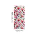 Static cling decorative window film featuring a colorful magnolia flower pattern, 100x43cm. - XCBL039 / 43x100cm: Pearl Cotton Roll