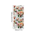 Static cling window film with colorful magnolia flower stained glass design, 43x100cm. - XCBL042 / 43x100cm: Pearl Cotton Roll