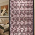 Decoratieve geometrische raamfolie rood zilver privacy sticker voor thuisgebruik. - BL392