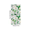 Stained glass window film with vibrant lily flower and green leaves pattern. PVC static cling. - XCBL048 / 43x100cm: Pearl Cotton Roll