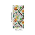 Stained glass window film with hummingbird and floral design, static cling privacy sticker. - XCBL049 / 43x100cm: Pearl Cotton Roll