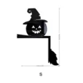 Halloween Hexe Kürbis Acryl Schalter Aufkleber Spiegel Wandaufkleber Dekoration Größe S - Größe S / Schwarz