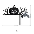Halloween Acryl Eck-Wandaufkleber, Kürbis Fledermaus Design, Größe L, schwarze Dekoration - Größe L / 2mm Dick