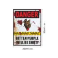 Halloween zombie warning poster wall sticker, glowing horror sign decor for home party. - YHW021 Luminous
