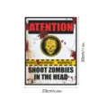 Halloween Zombie Warning Metal Sign Wall Sticker Horror Party Decor 23x30cm! - YHW022 Luminous
