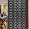 Geometrische raamfolie zwart wit glas-in-lood privacy statische sticker voor interieur decor. - BL395