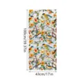 Decorative stained glass window film with vibrant birds and flowers, PVC static cling, 43x100cm - XCBL067 / 43x100cm: Pearl Cotton Roll