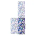 Detailed view of the stained glass iris window film, showing size and floral patterns. - XCBL047 / 43x200cm
