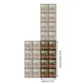 Gedetailleerd overzicht van retro raster glas in lood raamfolie, decoratieve PVC sticker. - SWBL061