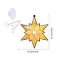 Ornement suspendu de fenêtre en étoile de verre teinté avec chaîne et ventouse déco. - Panneau Suspendu Étoile(TYU199) / Avec chaîne fine en fer de 50 cm + ventouse