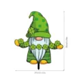 St Patrick's Day acrylic garden gnome stake detail view showing dimensions and cute clover decor. - Approx 35x29cm / Green