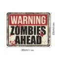Halloween Zombie Warnung Metall Blechschild Vintage Horror Wanddeko Aufkleber 30x23cm - YHW023 / Grün