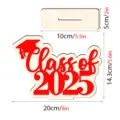 Letrero de mesa de graduación de madera Class of 2025 decoración con soporte fiesta. - MZ388 / Rojo