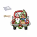 Décoration suspendue camion en bois de Noël, lutin renne, panneau de porte 20cm - Taille S