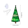 Ornement suspendu de sapin de Noël en verre teinté avec chaîne et ventouse, 17.8x8.3cm. - Avec Fine Chaîne en Fer de 50cm + Ventouse / TYU191
