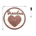 Wooden Grandma sign tabletop decoration with heart puzzle piece and marker pen, 22.5cm - Style A / 5mm Wood Board + Whiteboard Pen
