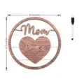 Wooden Mother's Day heart puzzle plaque table decoration with marker pen, 22.5cm round sign. - Style A / 5mm Wood Board + Laser + 1 Black Whiteboard Marker