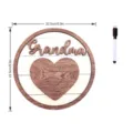 Wooden Grandma sign detail view, round puzzle plaque and marker pen for table decor. - Style C / 5mm Wood Board + Whiteboard Pen