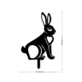 Piquet de jardin lapin de Pâques en acrylique silhouette décorative avec cœur 30x18cm - YKL177E / Acrylique Noir 3mm