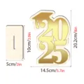 Decoración de mesa de graduación 2025 de madera con base para fiesta de celebración. - MZ389 / Dorado
