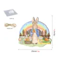 Osterschild aus Holz mit Hasen-Illustration, Regenbogen-Design, Inklusive Seil und Haken für Tür. - MZ663 - Klein