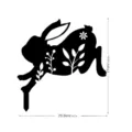 Détail de silhouette de piquet de jardin lapin de Pâques, montrant dimensions et motifs. - YKL179C / Acrylique Noir 3mm