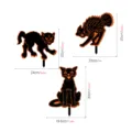 Conjunto de estacas de jardin gato negro de Halloween siluetas acrilicas con medidas exactas. - TYU211A+B+C Combinación: Impresión a doble cara