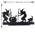Halloween wooden witch silhouette decoration detail showing the size and exquisite craftsmanship. - Without Light (KT Board Packaging) / MZ822